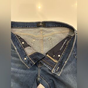 7 For All Mankind Women's Low-Rise Dark Rinse Distressed Boot Cut Size 28